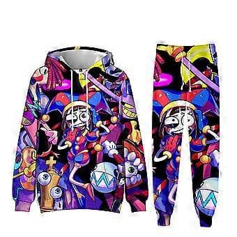 The Amazing Digital Circus Hættetrøje 3D Sweatshirt Sæt G(110 Barn)