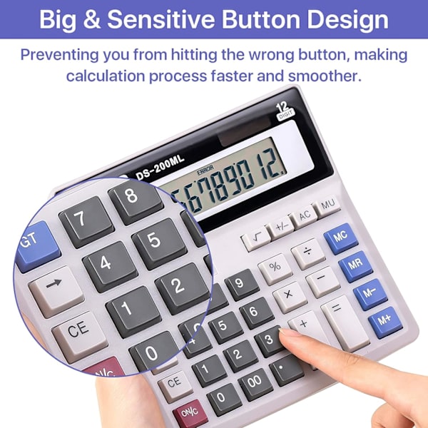 Skrivbordsräknare, 12-siffrig Jumbo Basic Desktop Accounting Simpl