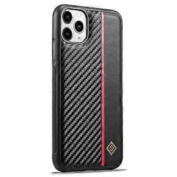 LC.IMEEKE Mobilskal för iPhone 11 Pro Max, Kolfiberstruktur PU-läder+TPU+EVA Skal