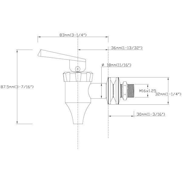 Beverage Dispenser Rustfritt Stål Beverage Dispenser, 16mm