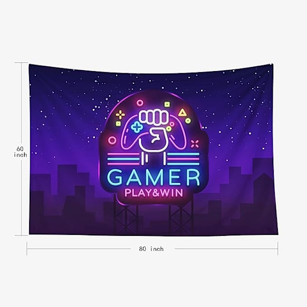 Gamer Play Win Logotyp Neon Skylt Mall Game Night i Stil Modern