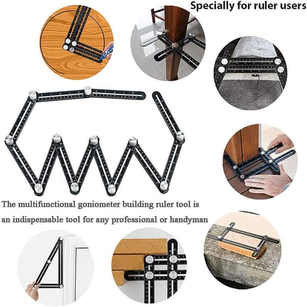 Multi Angle Measuring Ruler vinkelmålingsverktøy, DIY vinkelmåling