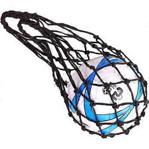 Sportsnettpose for utstyr - Volleyball, Basketball, Fotball, Fotball, Oppbevaringsnettpose for én ball (Svart)