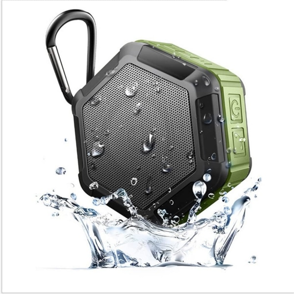 Grön vattentät duschhögtalare, IP65 bärbar trådlös utomhushögtalare