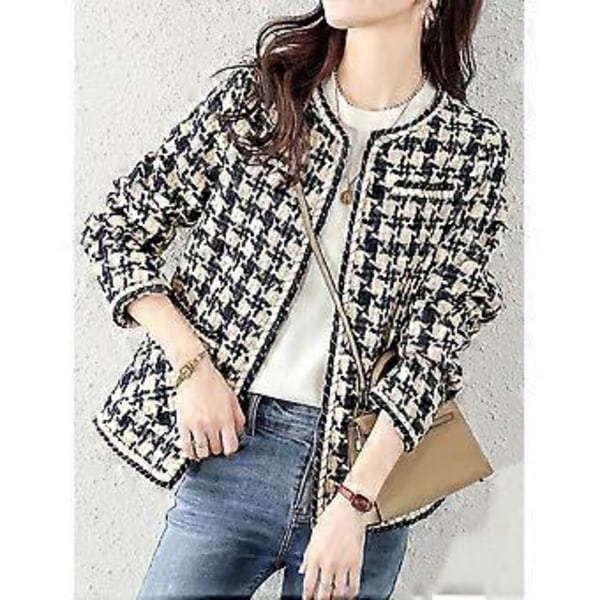 Jakke forår og efterår populær ny japansk mode retro temperament kort bluse jakke kvinde (M)