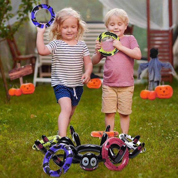 Halloween Ring Toss Spelset, Uppblåsbara Spindlar Häxhatt Ring