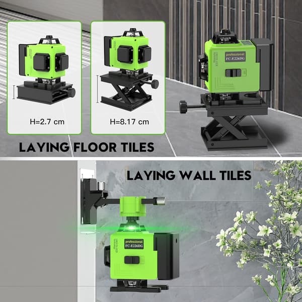 360°x 4 Laseritaso, Itsetaseutuva 3D Pysty- ja Vaakasuora