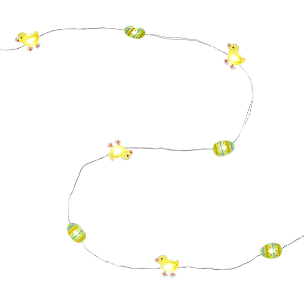 Påskägg & Kyckling Batteridriven Micro LED Inomhus Silvertråd