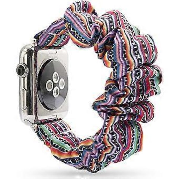 Heyone Kompatibel Apple Watch Series 7 45mm Scrunchie-reim, Myke Trykte Elastiske Scrunchie-reimer for Apple Watch Series 7/SE/6/5/4/3/2/1 42mm 44mm 45mm