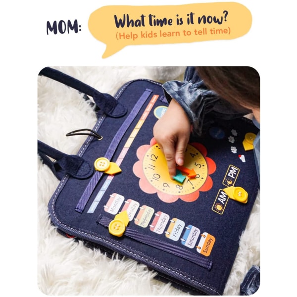 Busy Board Ålder 1 2 3, Montessori-leksak för småbarn Grundläggande aktivitetstavla Baby Tyst bok Educat