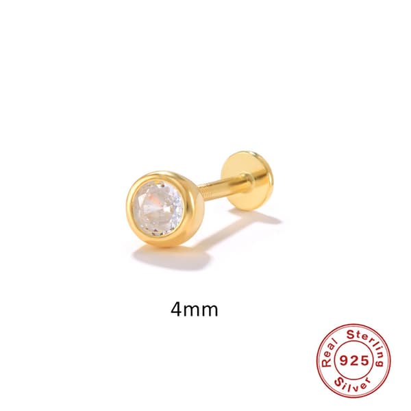 Sølv Cubic Zirconia Labret Monroe Stil Kule Leppe Ring Stud 6 stk