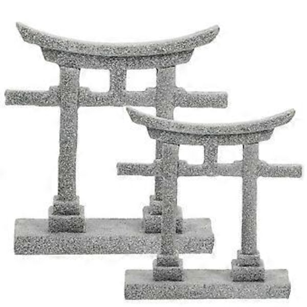 2 stk. Simuleret Torii Ornament Akvarium Ornament Akvarium Torii Skulptur Dekor Akvarietilbehør