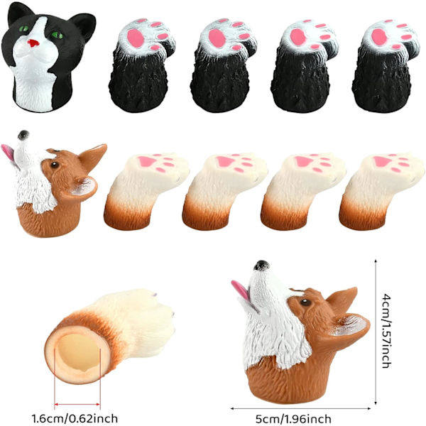 Barnens fingerdockor, fingerdocka, kattfingerdocka, hundfingerdocka, djurdockor, Litt