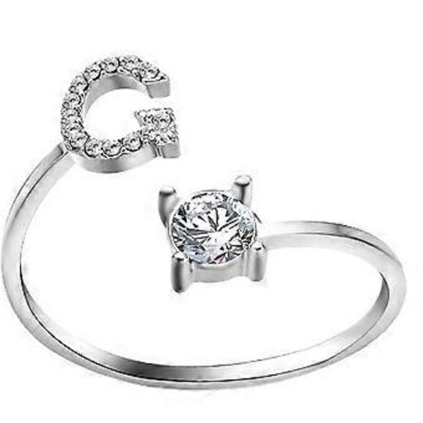 Fingerringar enkelhet engelska bokstäver ringar mode smycken knogringar (G Silver)