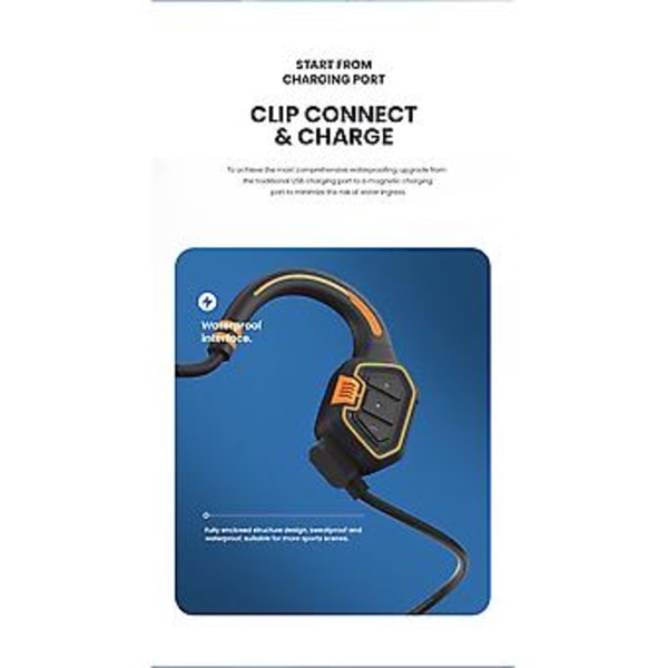 Benledningshörlurar Öppet Öra Bluetooth 5.1 Trådlösa Hörlurar Utomhussport (Orange)
