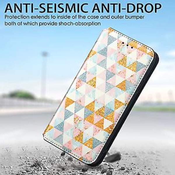 Färgglatt Magnetiskt Läderfodral För Samsung Galaxy A12 (Romb)
