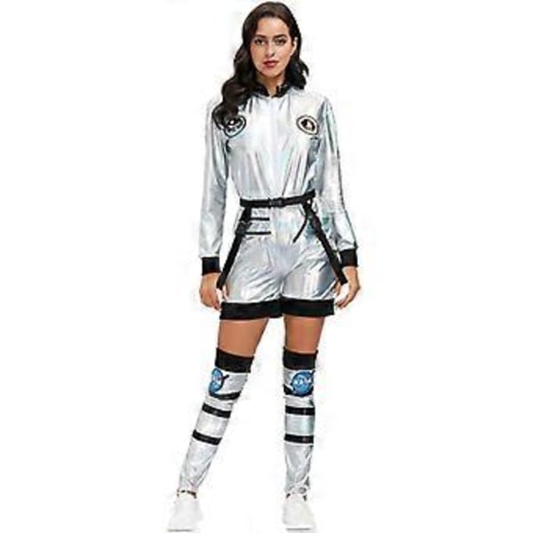 Mænd Kvinder Rum Astronaut Cosplay Kostume Halloween Karneval Performance Kostume (M Kvinder)