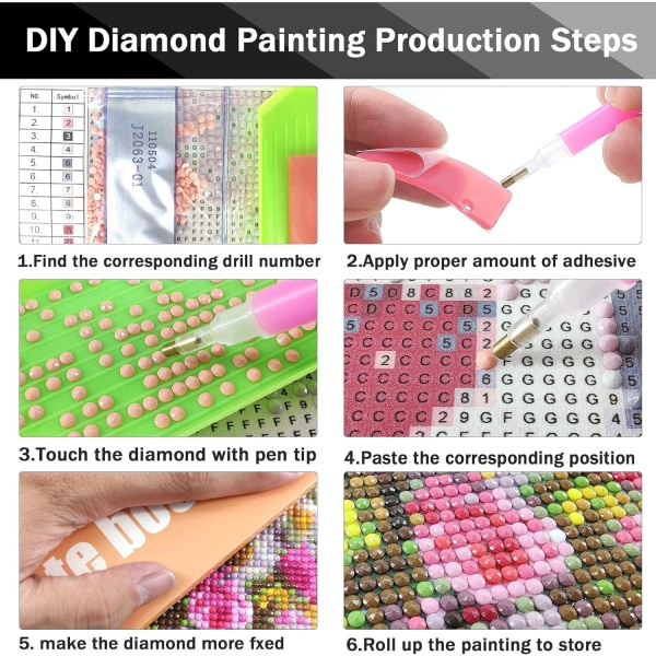 5D Diamantmaleri Kit 30x40cm DIY Farverig Hest Diamantkunst