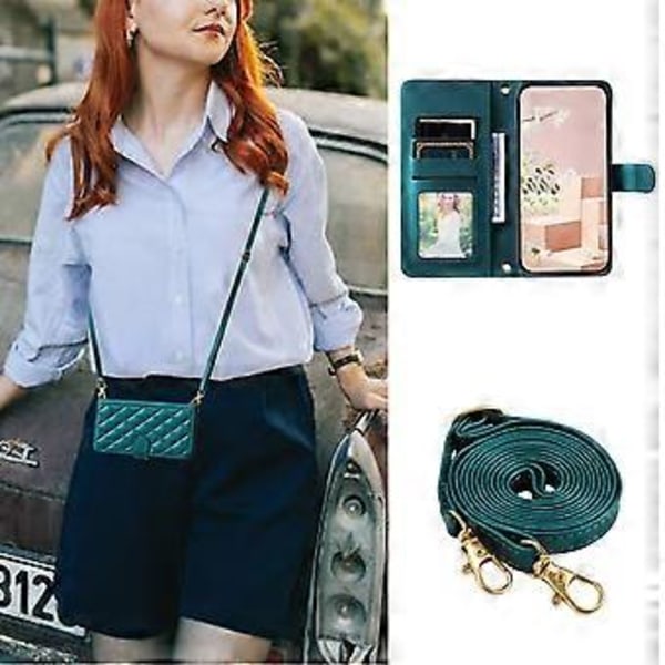 Til Samsung Galaxy A32 5G/M32 5G Etui Rhombus Grid Wallet Crossbody Telefon Taske Cover (Style C)