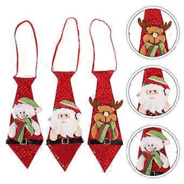 3 stk Holdbare Kreative Slips Juler Polyester Trykte Slips Juletilbehør