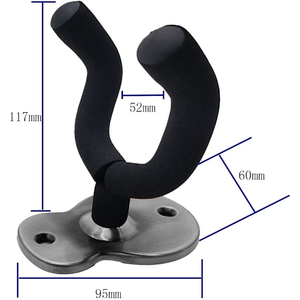 (send negler)Svart - 2-pakks metallgitarveggfeste, gitarstativ wi