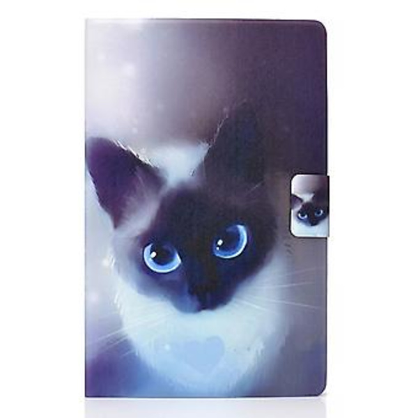 Nahkainen Tablet-kotelo Samsung Galaxy Tab A9+:lle (Sinisilmäinen Kissa)