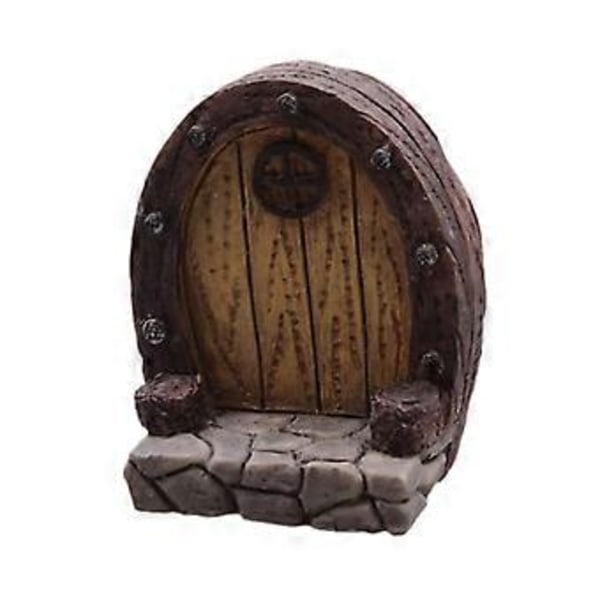 2x Miniature Have Dør Græsplæne Ornament Fe Dør til Hjem Stue Baghave Stil B