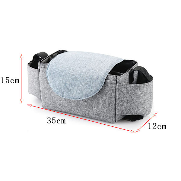 (Sort) Baby Buggy Organiser Baby Klapvogn Barnevogn Kopholder Tasker