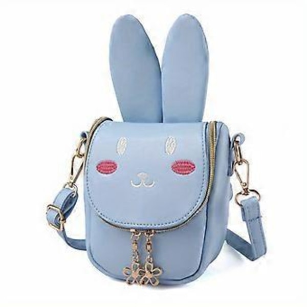 Langøret Kanin Piger Skuldertaske Tegneserie Sød Børnetaske Mode Crossbody Taske (lyseblå)