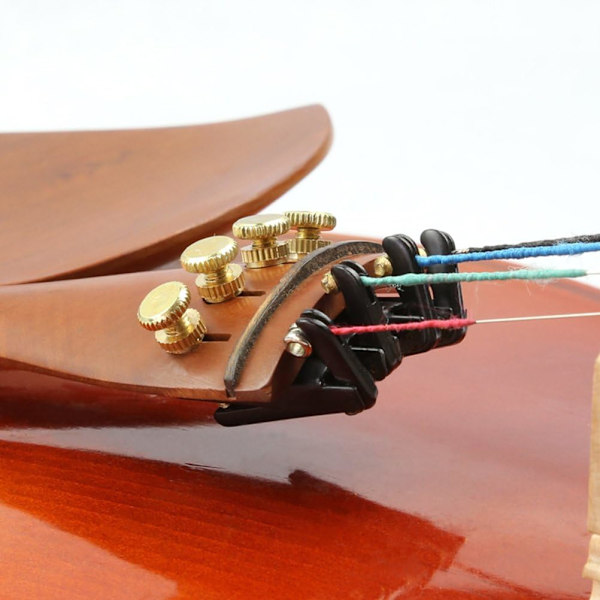 4-pak Violin-stemmeskruer til 4/4-3/4 Violin Metal Strengjusterer Nikkelbelagt Anti-Rust (Sort+Guld)