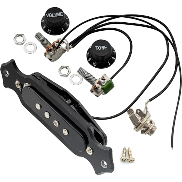 Förtrådad pickup-set för 4-strängad elgitarr, svart