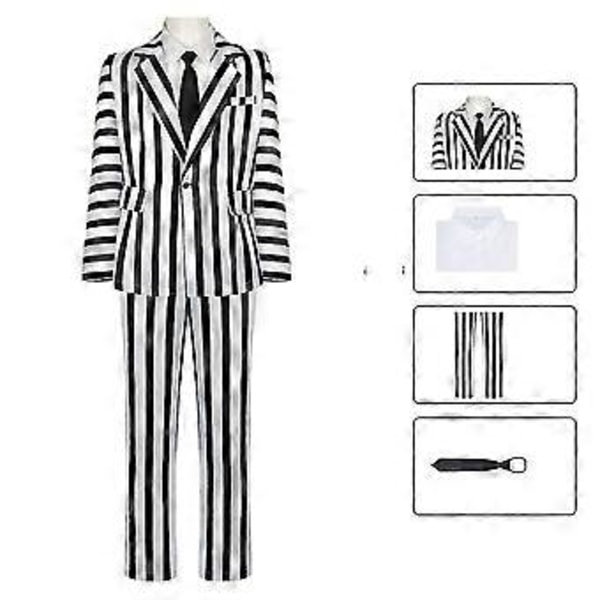 Beetlejuice 2 Aikuisten Halloween Karnevaali Cosplay Asut (XL mies)