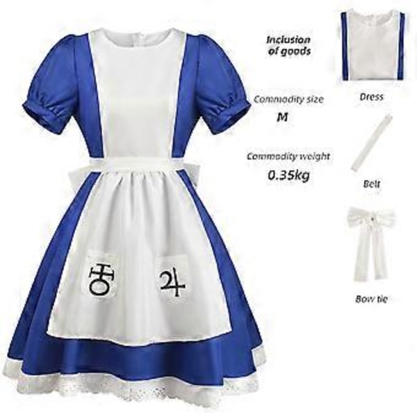 Alice Madness Returns Cosplay Kostume Alice Pigekostume Sceneoptræden Kostume til Kvinder (M Kjole)