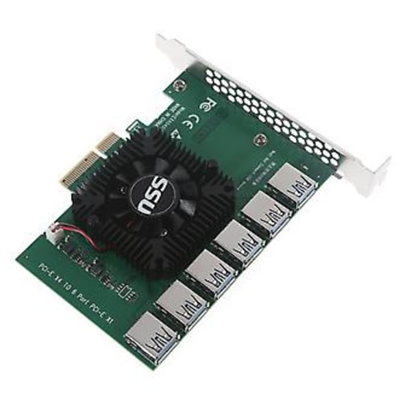 PCI-E 4x till 16x Adapterkort Förlängningskort PCI-E 1 till 6 USB 3.0 Adapterkort