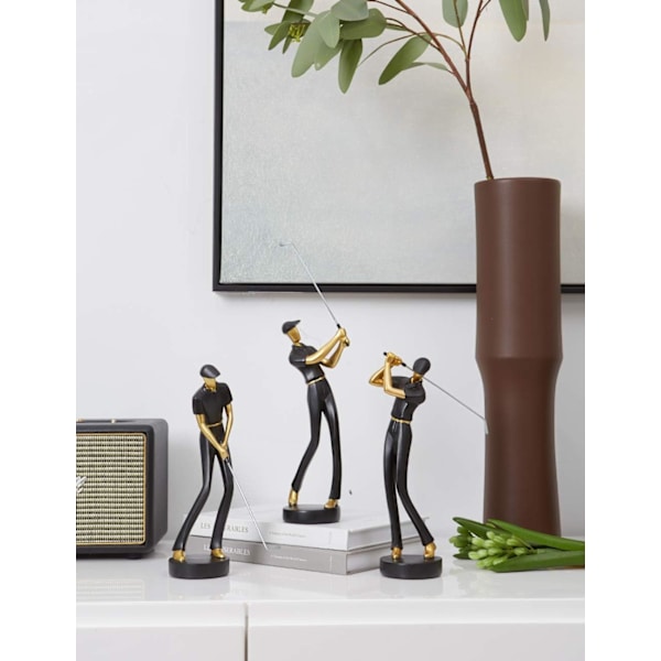 Amoy-Art Golfer Statyett Figur Golf Skulptur Dekor Modern Int