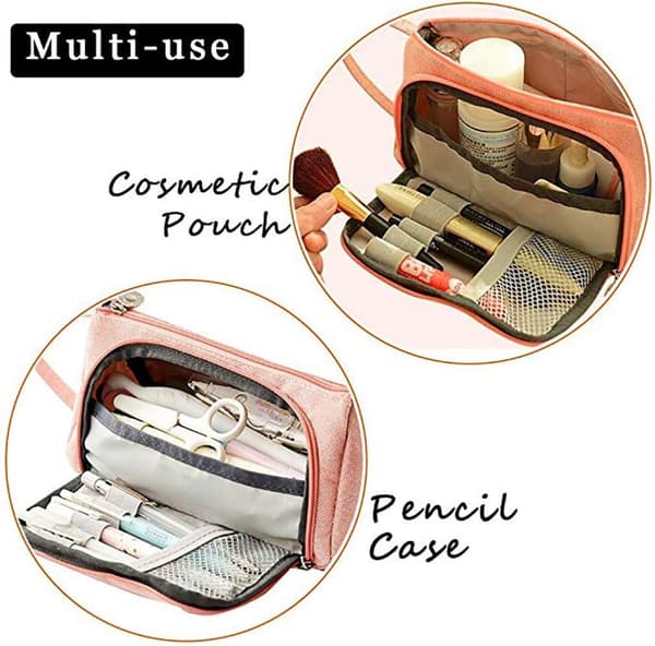 Multifunktionell pennfodral med stor kapacitet, premium canvas P