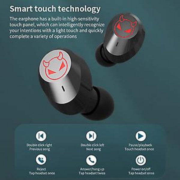 Kuulokkeet Bluetooth Langattomat Kuulokkeet 5.1 Peli Kuulokemikrofoni Nappikuulokkeet Urheilu Melunvaimennus Juoksu TWS Mikrofoni Uusi (F9-Musta)