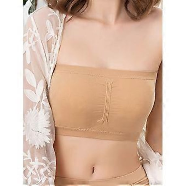 Lilyette Dam Seamless i Plusstorlek för Kvinnor, Bandeau för Damer S-6XL (L Grå)