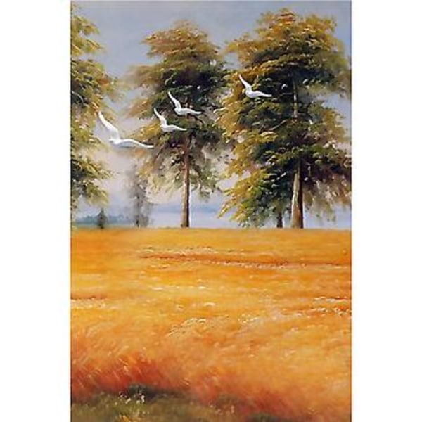 Wekity Landskap Vetefält Väggkonst Canvas Print Poster, Enkel Modekonst Ritning Dekoration för Hem Vardagsrum Sovrum Kontor och Barnkammare