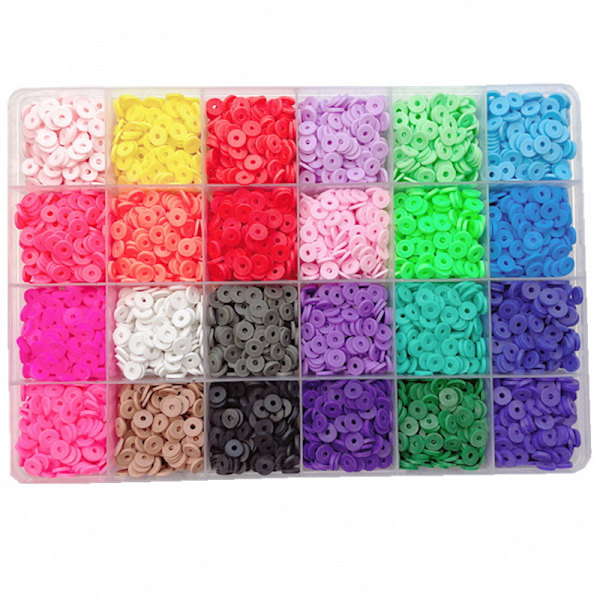 Flade Perler Kit til Armbånd, 24 Farver 4800 Stykker Håndlavet Polym
