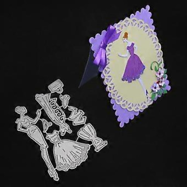 Vacker Flicka Metallstansar Schablon DIY Scrapbooking Album Stämpel Papper Bil