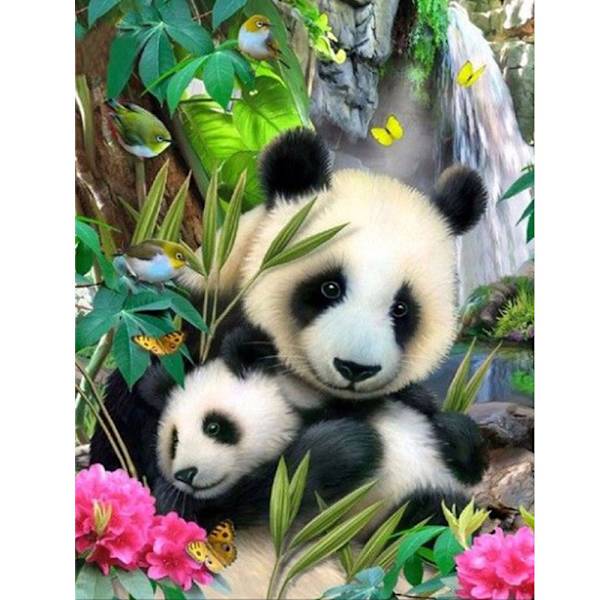 30x40 cm  5D Diamantmålning DIY Komplett, Jätte Panda djur m