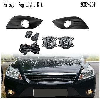 Halogen tåkelys frontlys tåkelysdeksel grill ramme sele brytersett for Focus Mk2 2009-2011