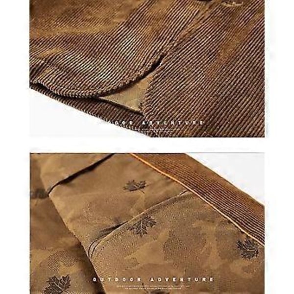 Miesten vakosamettibleiseri, miesten vintage rento työvaate vakosamettipuku bleiseri urheilutakki (XL LAIVASTONSININEN)
