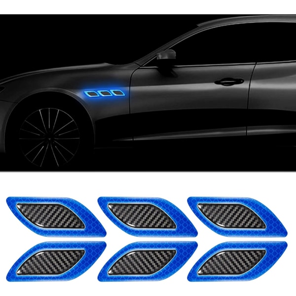 6 st 3D starkt reflekterande ränder klistermärken för bil fender huv bum
