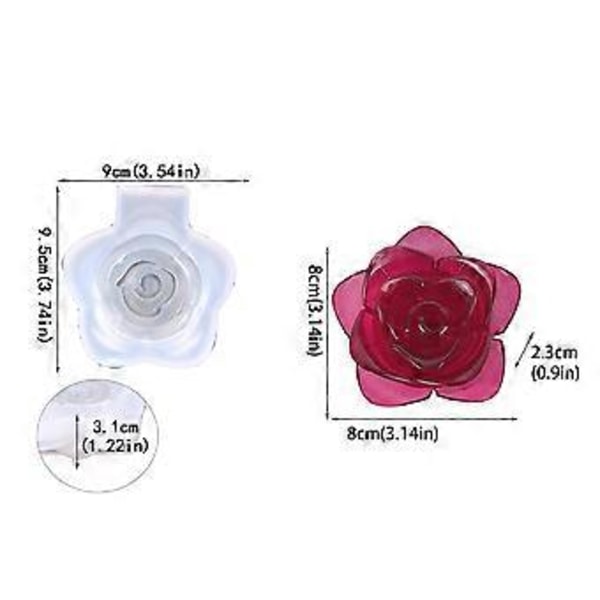 3D Rose Blomst Silikoneform Projekt Fremstilling Tilbehør Husholdningskage Lys Gips Fremstilling Gave Præsent Forsyninger