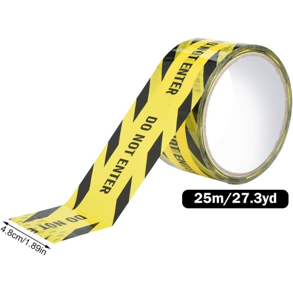 Warning Tape, 25M DO NOT ENTER Adhesive Safety Tapes Yellow Warni