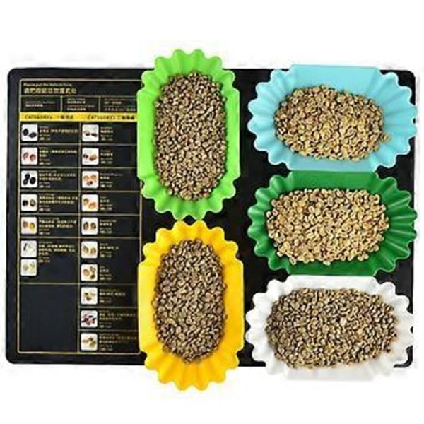 Snack Serveringsbrett Gjenbrukbart Stabilt Stor Kapasitet Kaffebønne Smaksprøve Cupping Brett for Spisestue Qinhai( Atrovirens)
