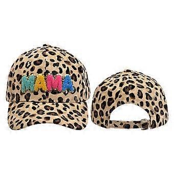 Baseballkasket til kvinder Mama Mom 3D Patch Broderet Justerbar Snapback Trucker Hat (Ris leopardmønster)