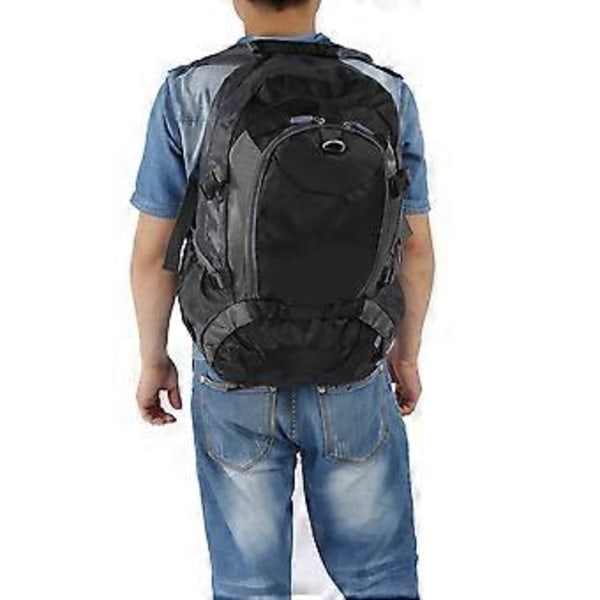 40L Udendørs Sport Rejse Slidstærk Nylon Rygsæk Vandreture Campingtaske (Sort)